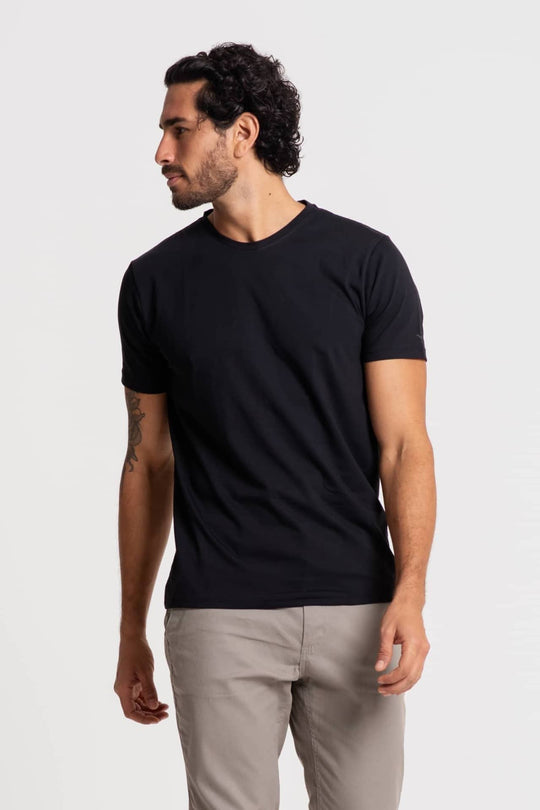Camiseta Algodão Pima Masculina Gola O